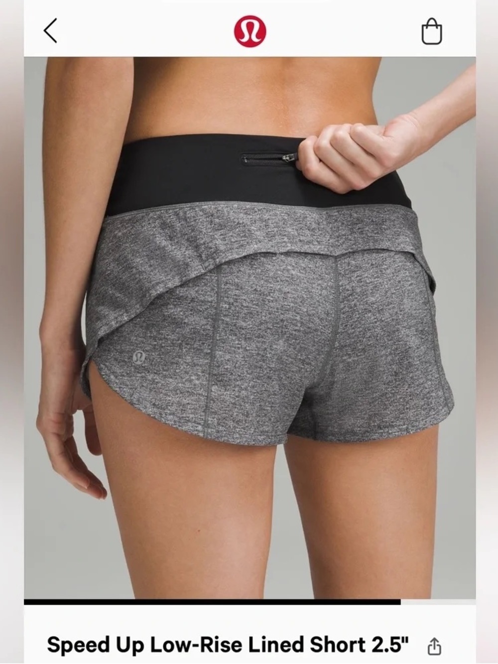 lululemon athletica Gray & Black Speed Up Lined Athletic Shorts